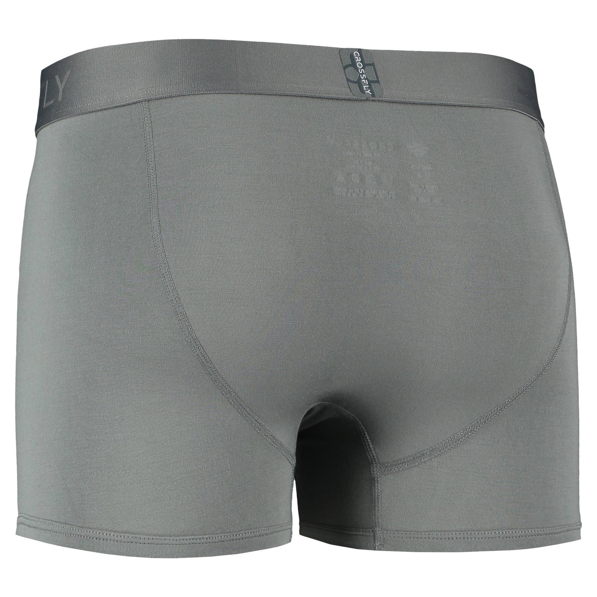 Crossfly men&#39;s IKON 3&quot; charcoal trunks from the Everyday series, featuring X-Fly and Coccoon internal pocket support.