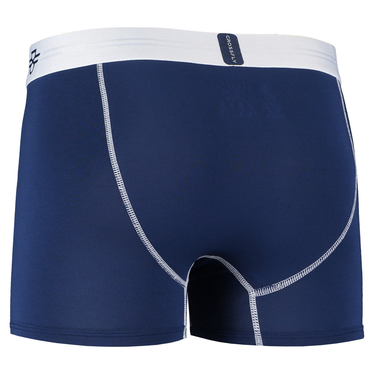 Crossfly men&#39;s IKON X 3&quot; navy / white trunks from the Everyday series, featuring X-Fly and Coccoon internal pocket support.