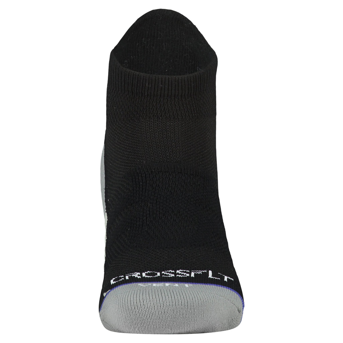 Crossfly men&#39;s Vent Low Socks in black / grey from the Performance series, featuring AirVent and AirBeams.