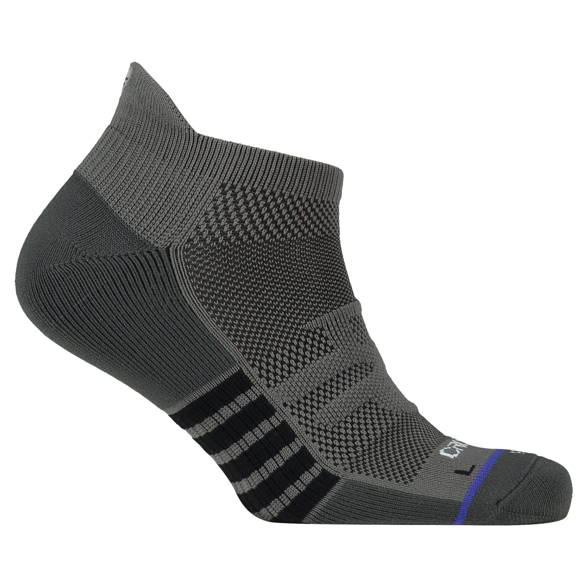 Crossfly men&#39;s Vent Low Socks in grey / black from the Performance series, featuring AirVent and AirBeams.