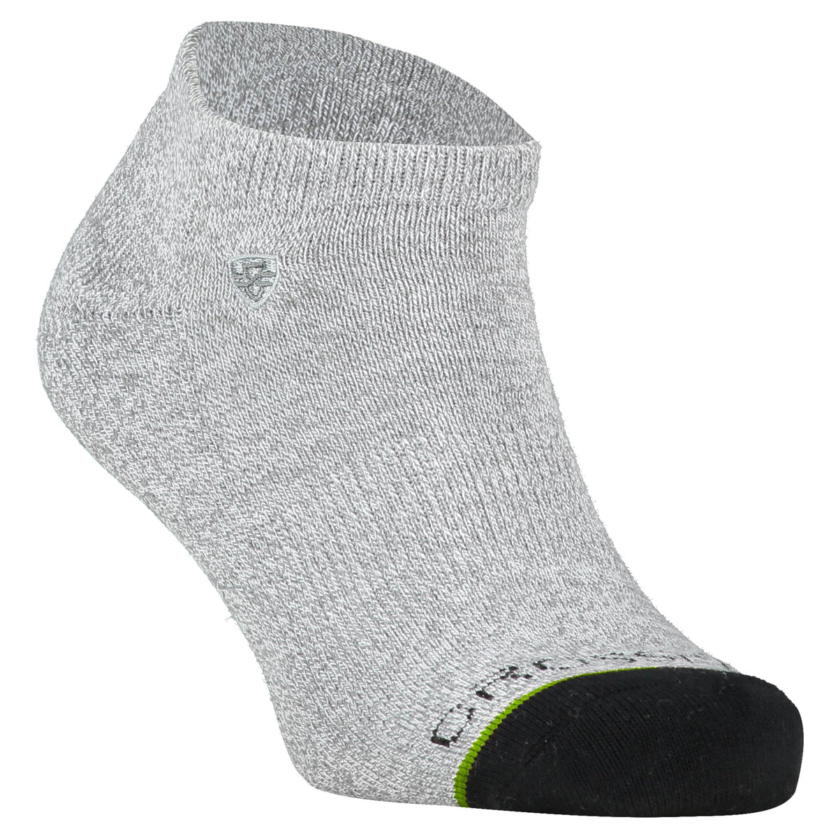 Crossfly men&#39;s Original Low Socks in grey from the Everyday series, featuring Flat Toe Seams and 360 Hold.